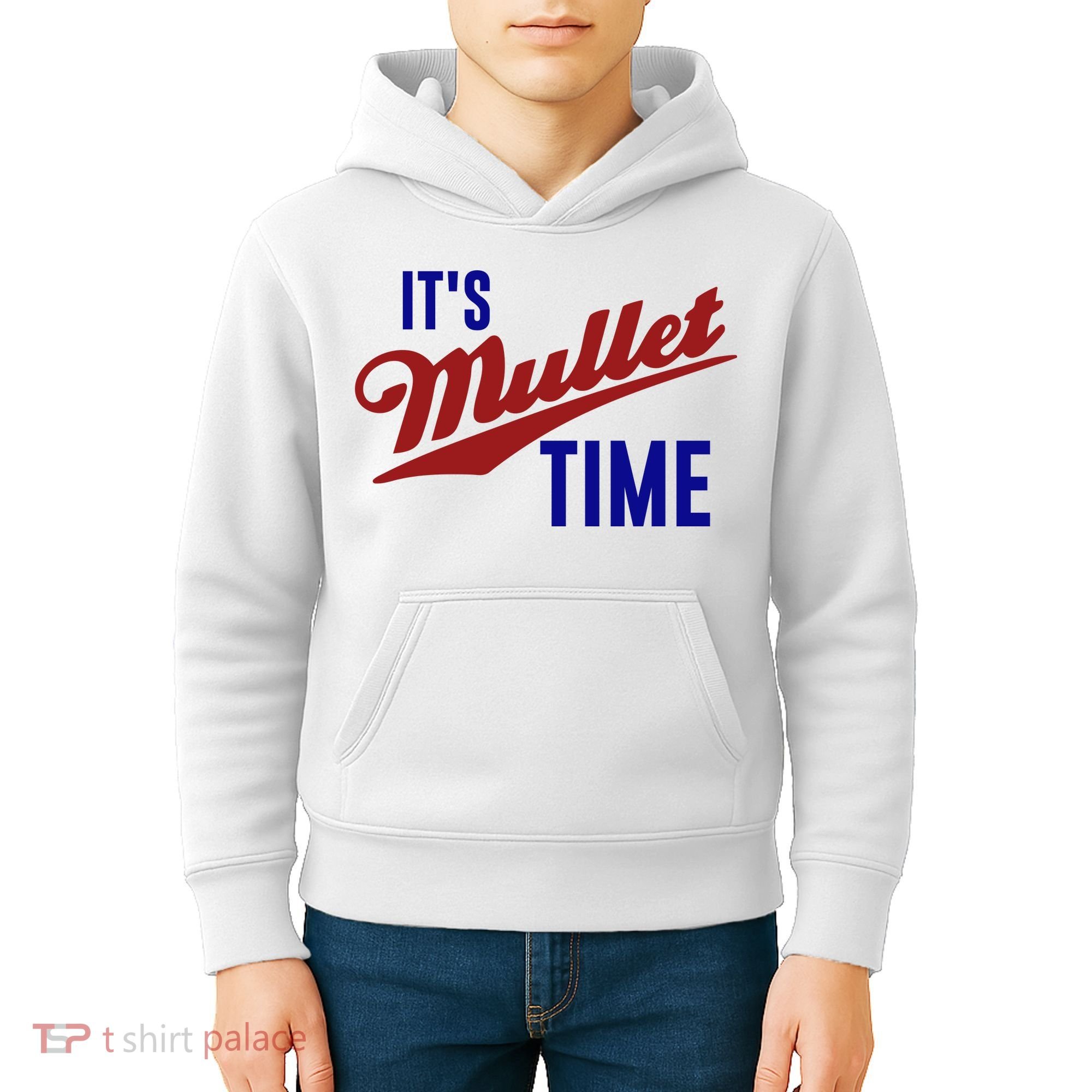 It’s Mullet Time, Funny Redneck Mullet Kids Hoodie