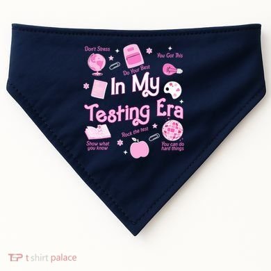 In My Testing Era Teachers Student Rock Testing Day USA-Made Doggie Bandana