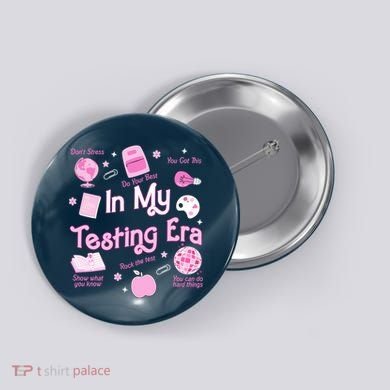In My Testing Era Teachers Student Rock Testing Day Button