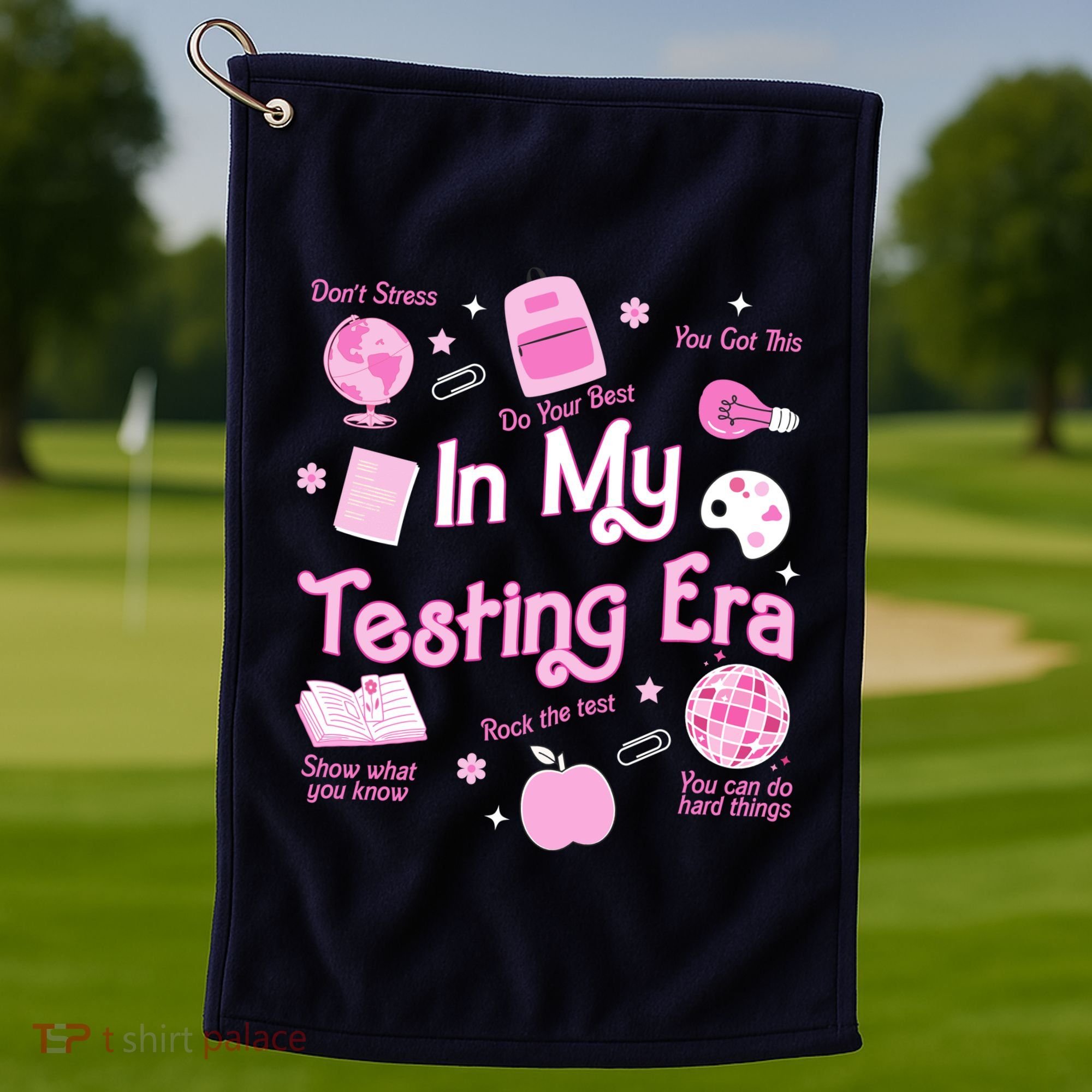 In My Testing Era Teachers Student Rock Testing Day Golf Towel