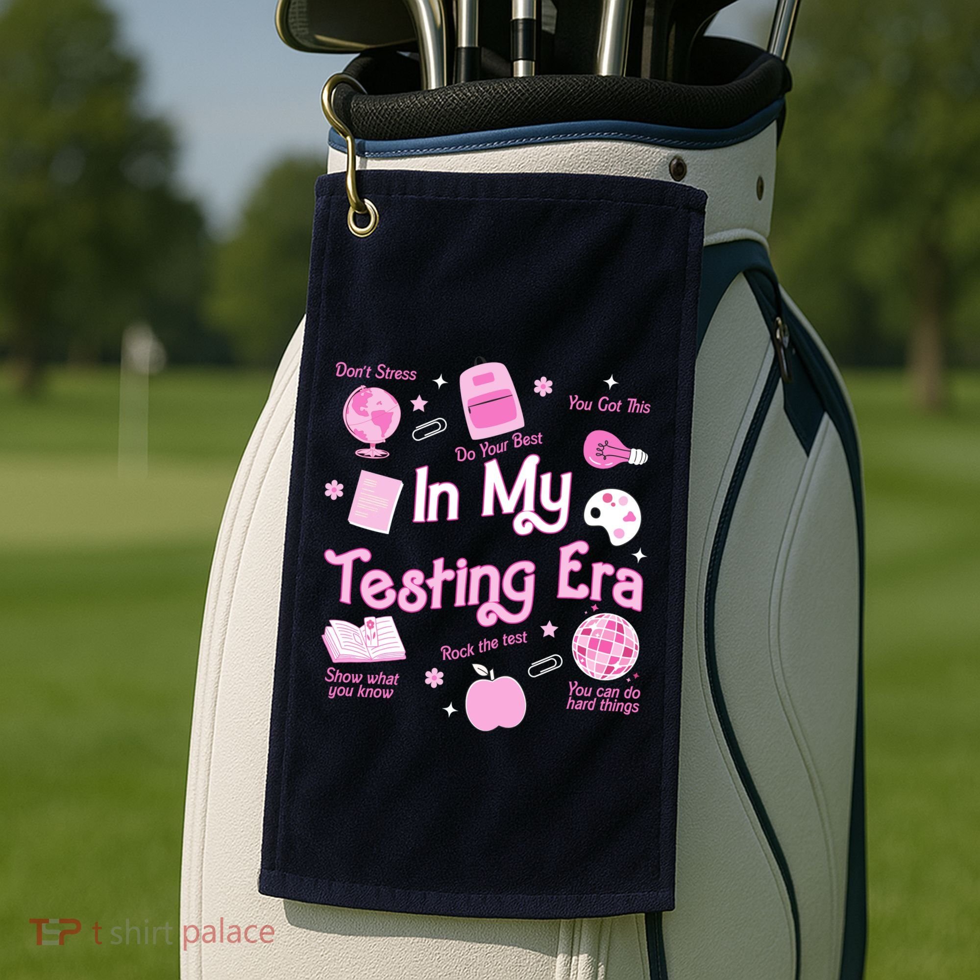 In My Testing Era Teachers Student Rock Testing Day Golf Towel