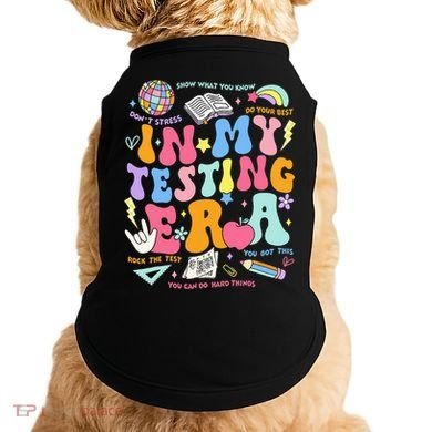 In My Testing Era Teachers Student Rock The Test Doggie Tank