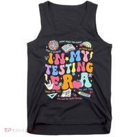 In My Testing Era Teachers Student Rock The Test Tank Top thumb 0
