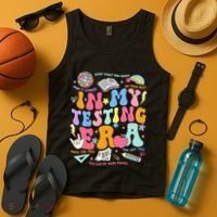 In My Testing Era Teachers Student Rock The Test Tank Top thumb 4