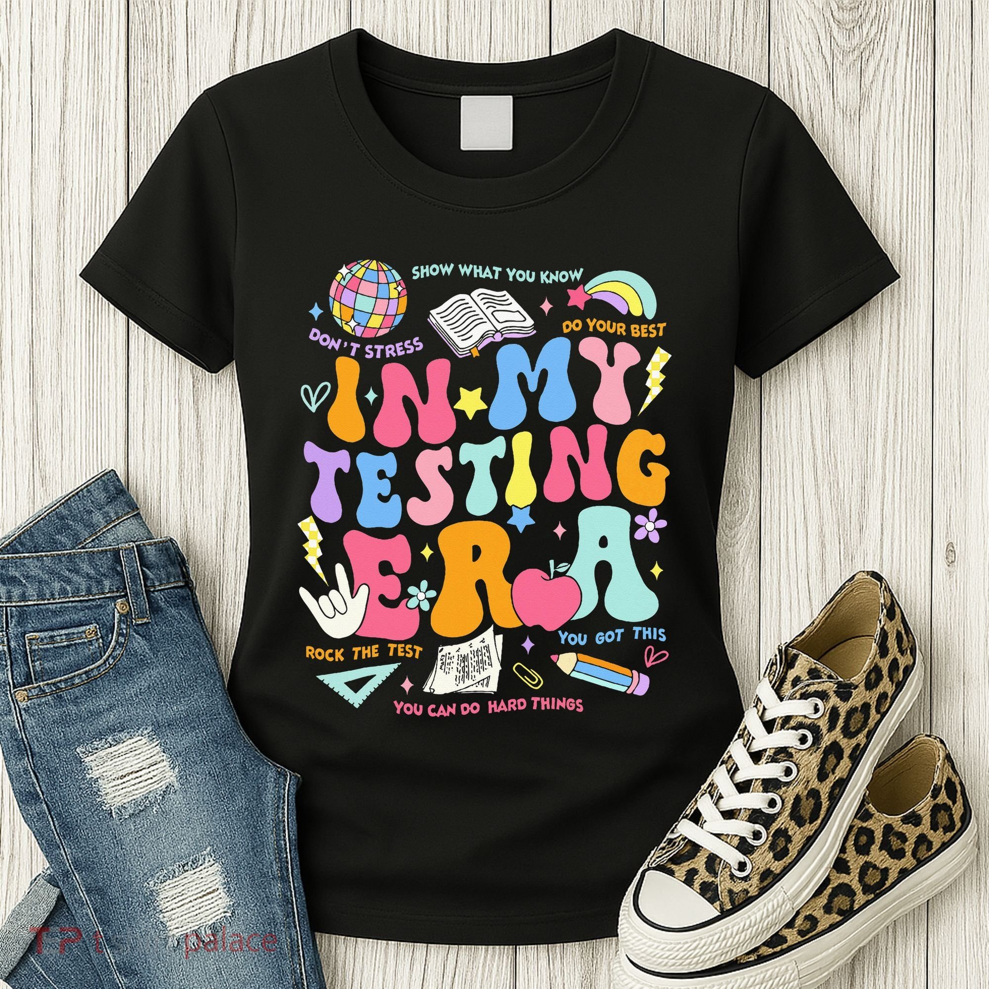 In My Testing Era Teachers Student Rock The Test Women's T-Shirt