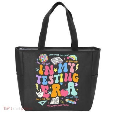 In My Testing Era Teachers Student Rock The Test Tote Bag