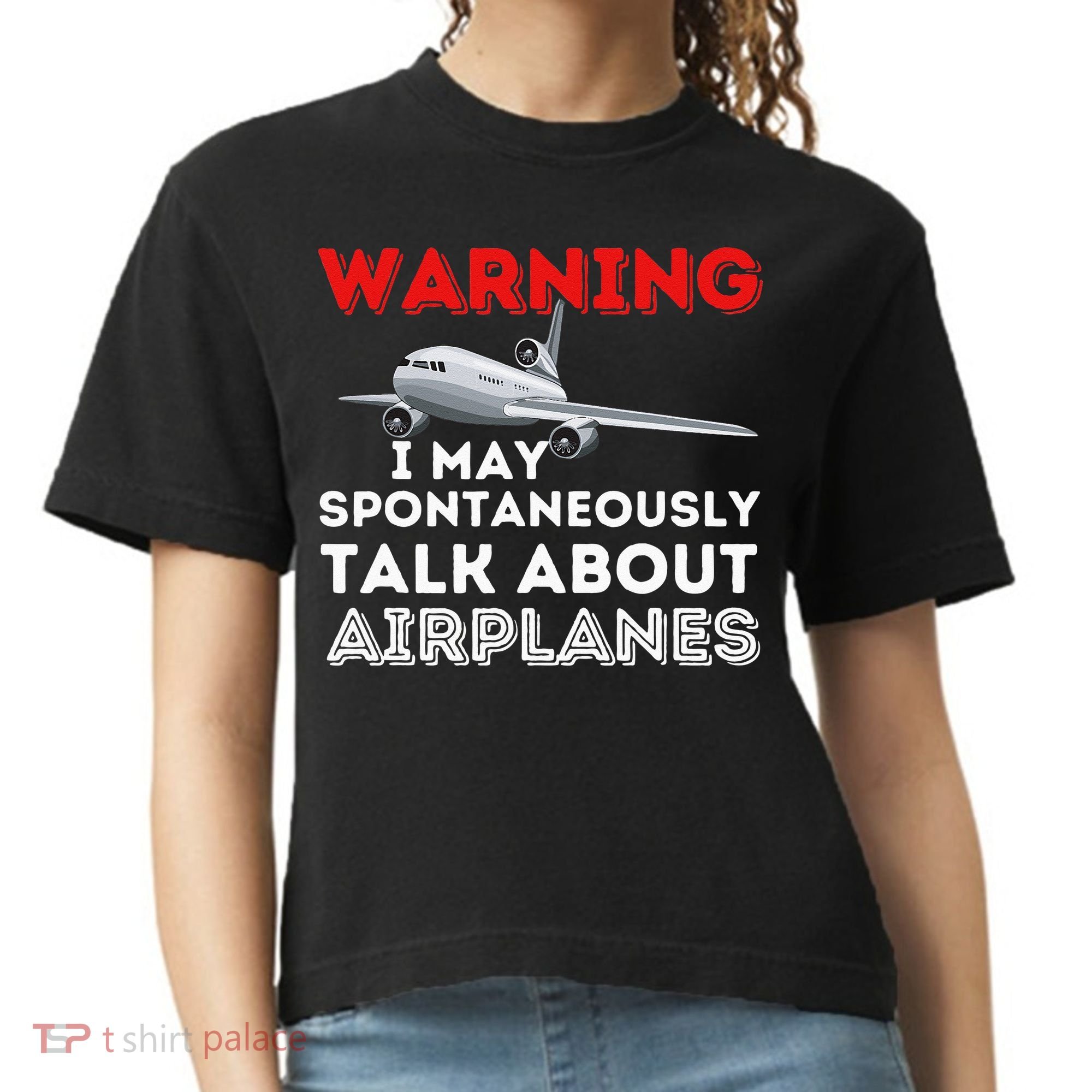 I May Talk About Airplanes Funny Pilot & Aviation Airplane Comfort Colors Boxy T-Shirt