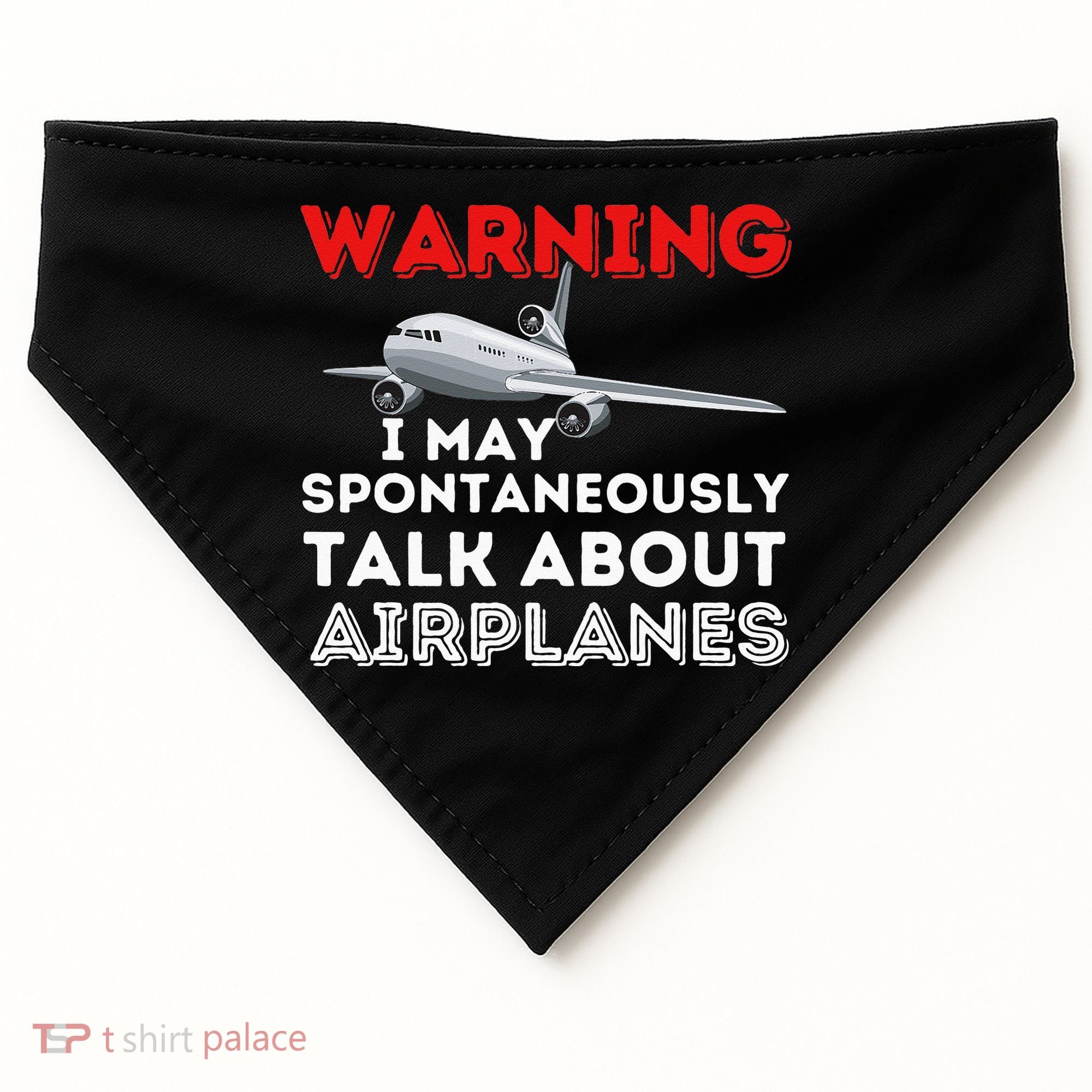 I May Talk About Airplanes Funny Pilot & Aviation Airplane USA-Made Doggie Bandana