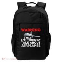 I May Talk About Airplanes Funny Pilot & Aviation Airplane Backpack thumb 0