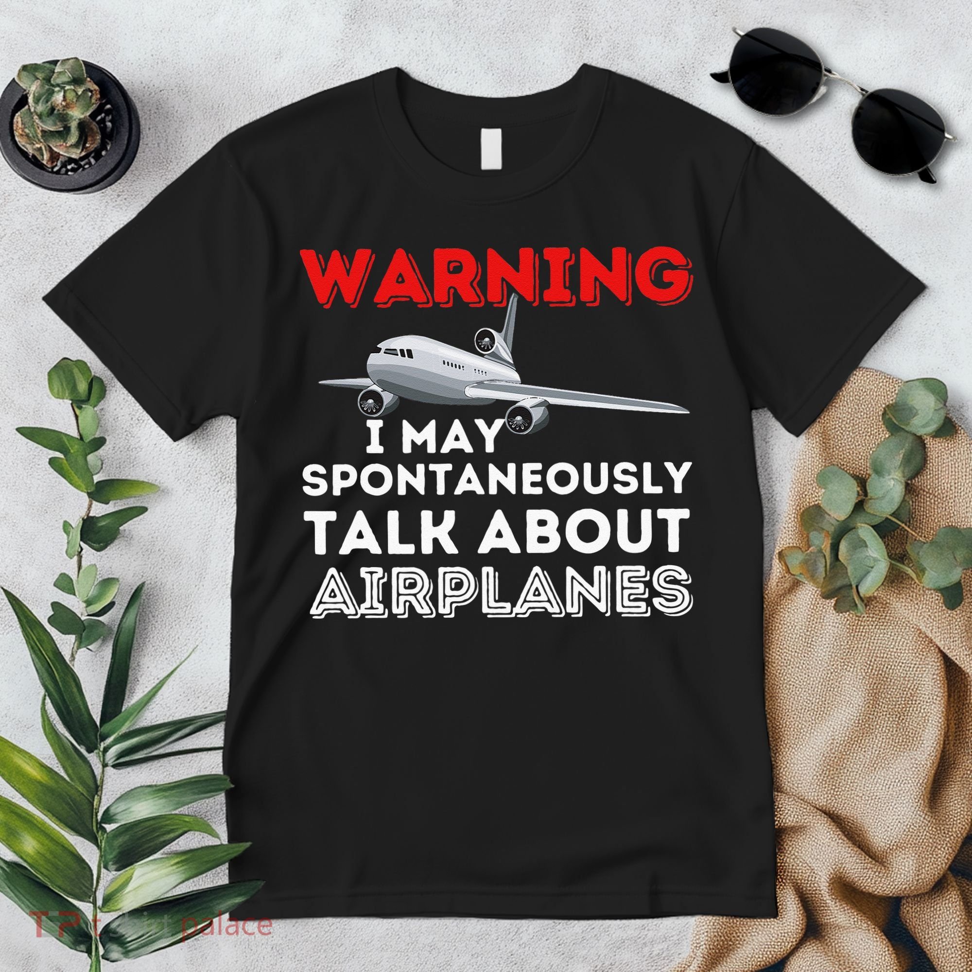 I May Talk About Airplanes Funny Pilot & Aviation Airplane Premium T-Shirt