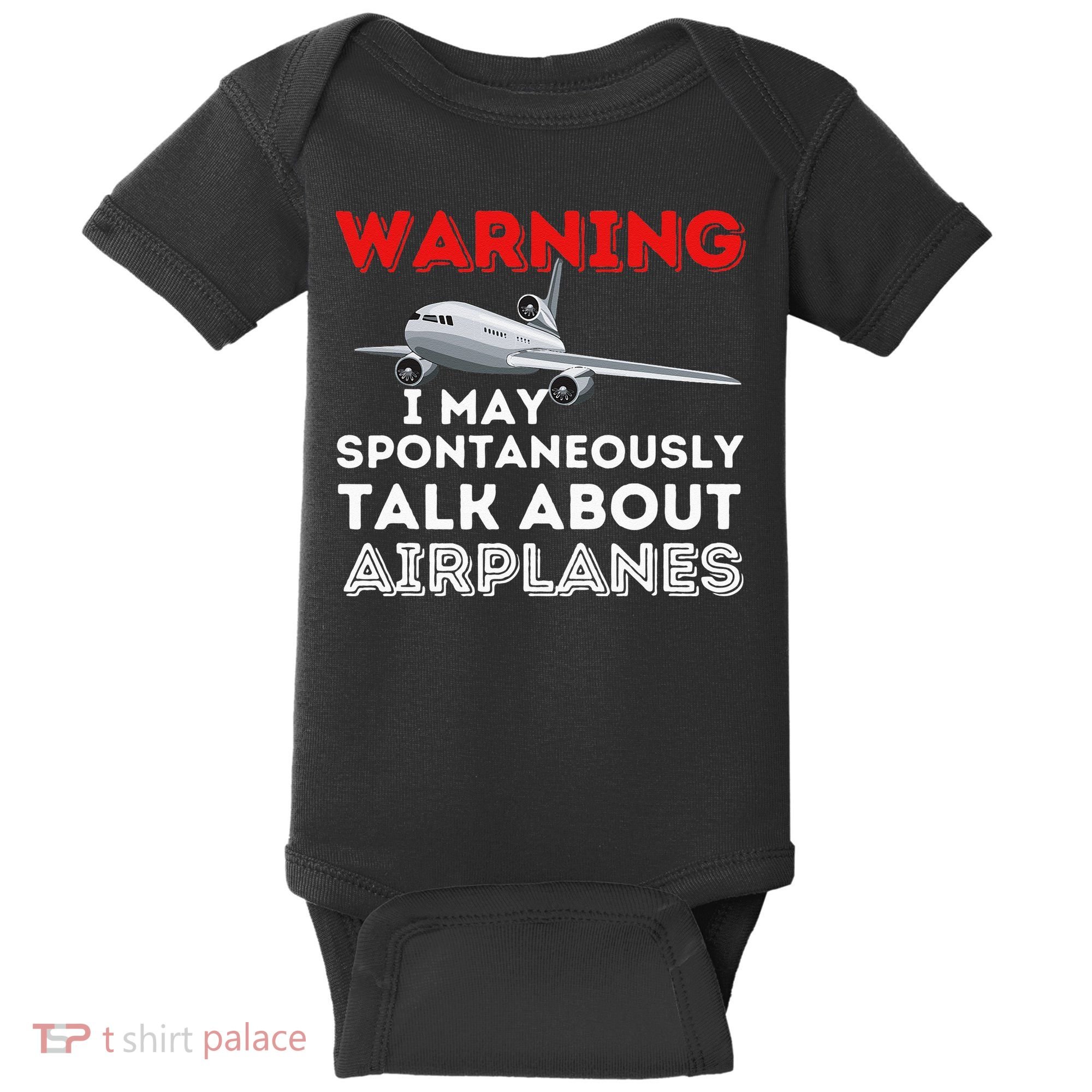 I May Talk About Airplanes Funny Pilot & Aviation Airplane Baby Bodysuit