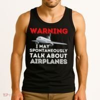 I May Talk About Airplanes Funny Pilot & Aviation Airplane Tank Top thumb 3