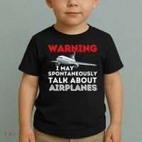 I May Talk About Airplanes Funny Pilot & Aviation Airplane Toddler T-Shirt thumb 2