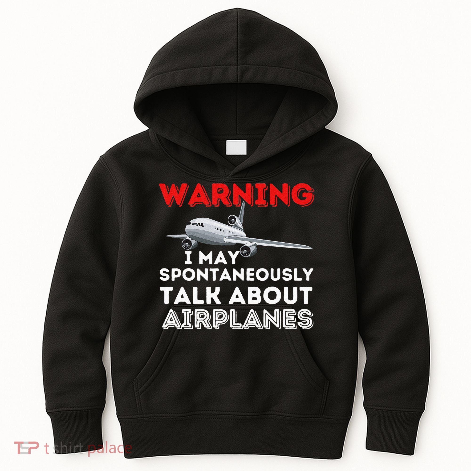 I May Talk About Airplanes Funny Pilot & Aviation Airplane Kids Hoodie