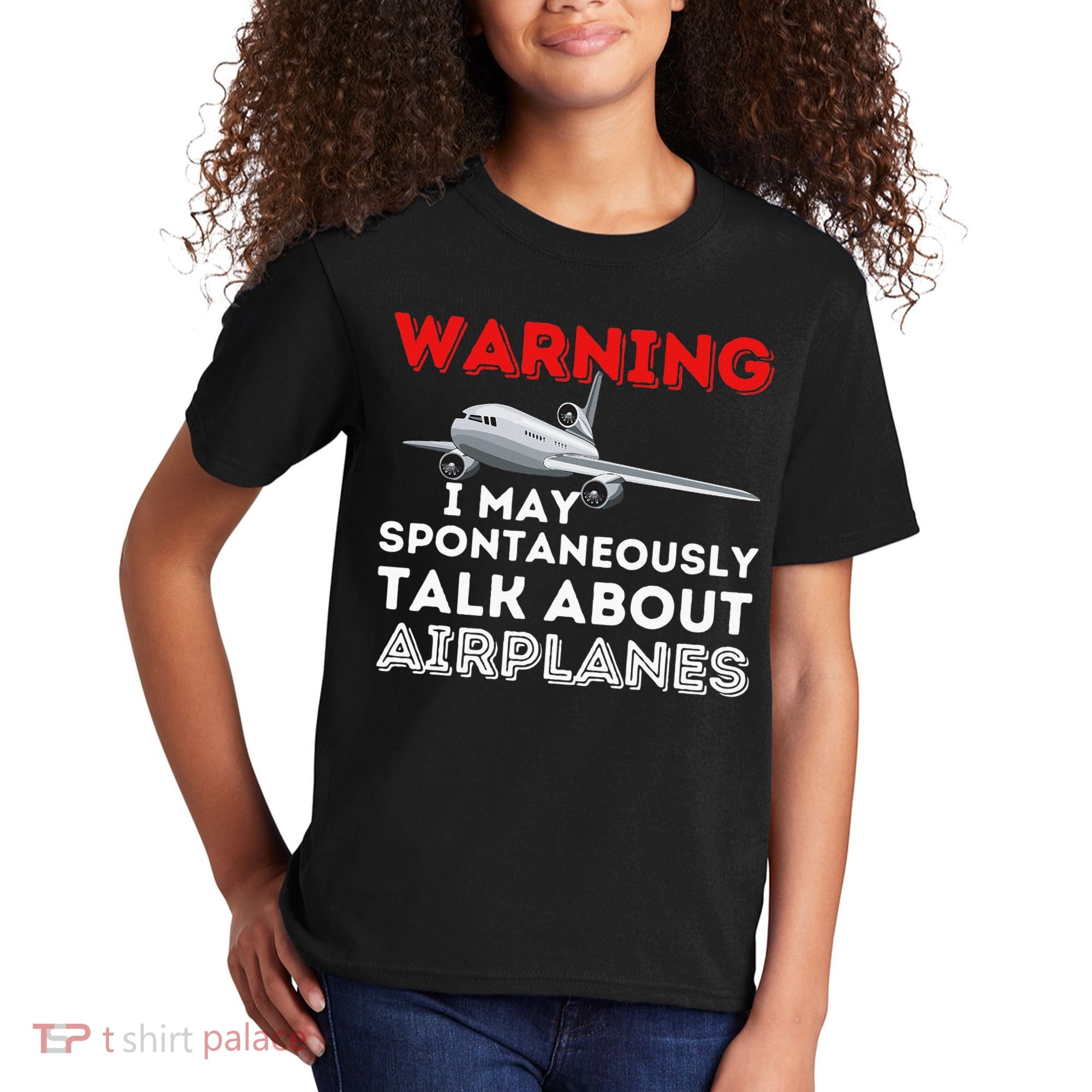 I May Talk About Airplanes Funny Pilot & Aviation Airplane Kids T-Shirt