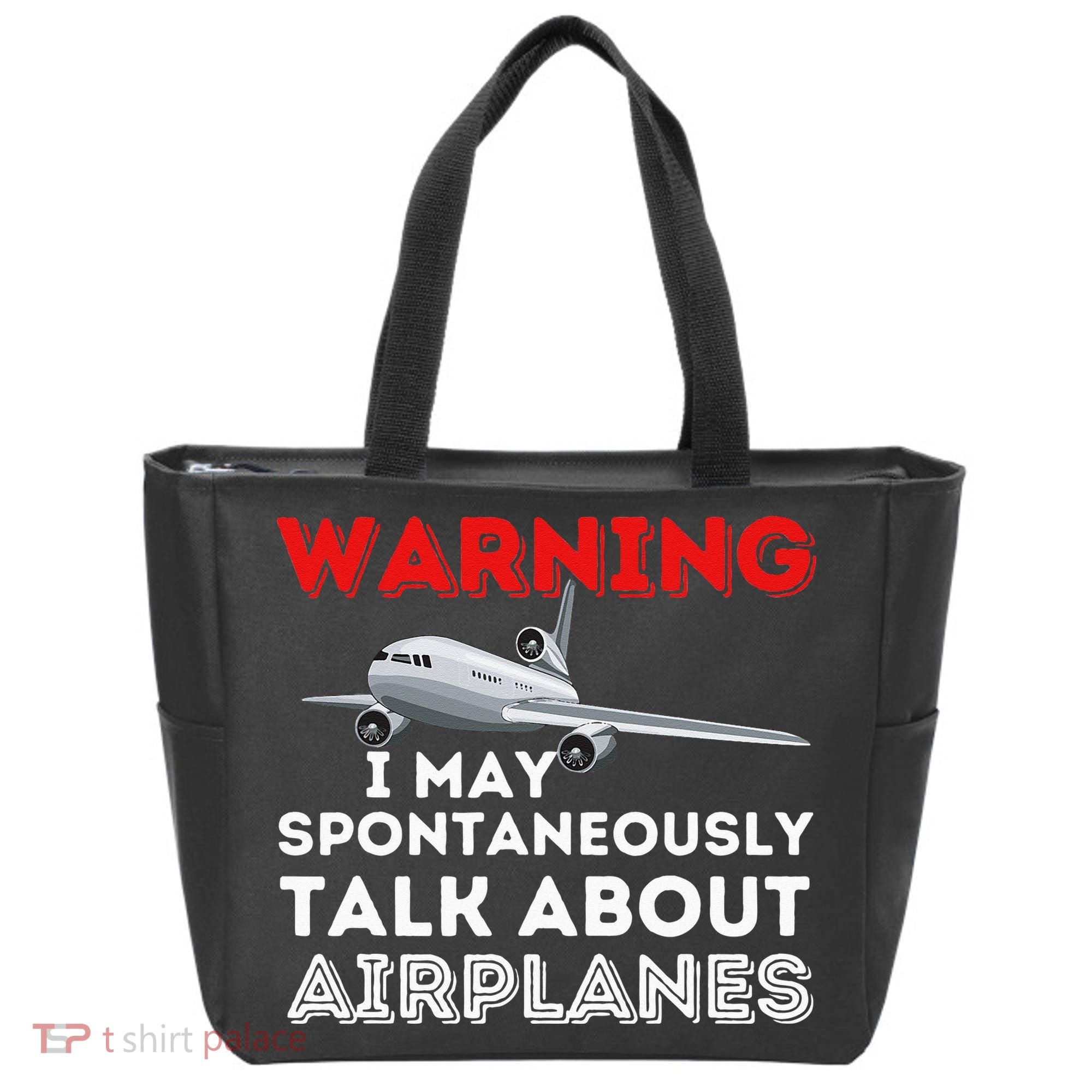 I May Talk About Airplanes Funny Pilot & Aviation Airplane Tote Bag