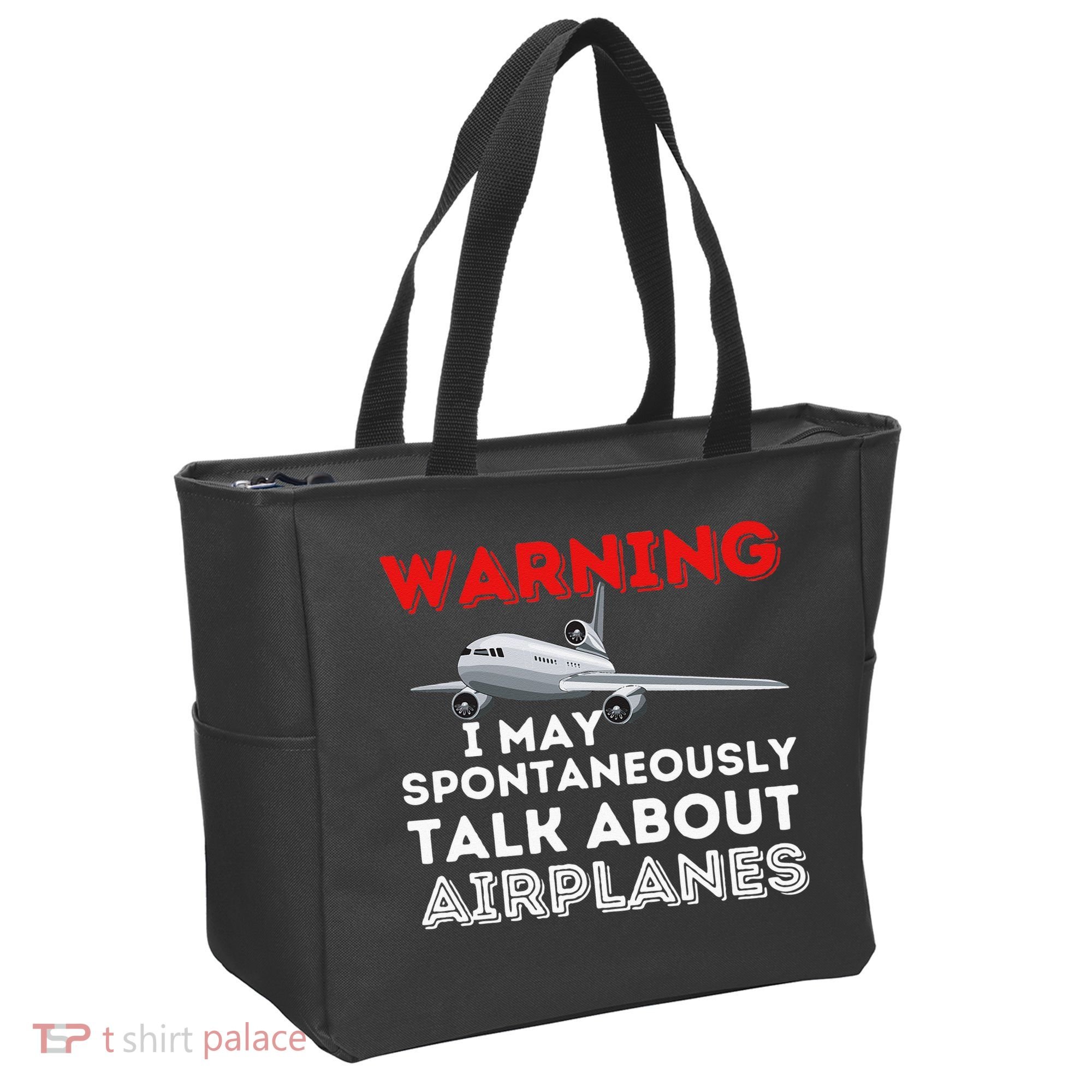 I May Talk About Airplanes Funny Pilot & Aviation Airplane Tote Bag