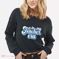 In My Teacher Era Retro Style Cropped Pullover Crew thumb 2
