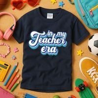 In My Teacher Era Retro Style Kids T-Shirt thumb 3