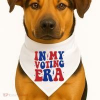 In My Voting Era Retro Election USA-Made Doggie Bandana thumb 1