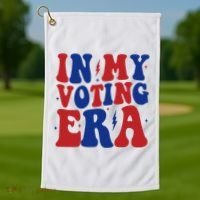 In My Voting Era Retro Election Golf Towel thumb 1