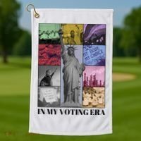 In My Voting Era Presidential Election 2024 Harris Walz Golf Towel thumb 1