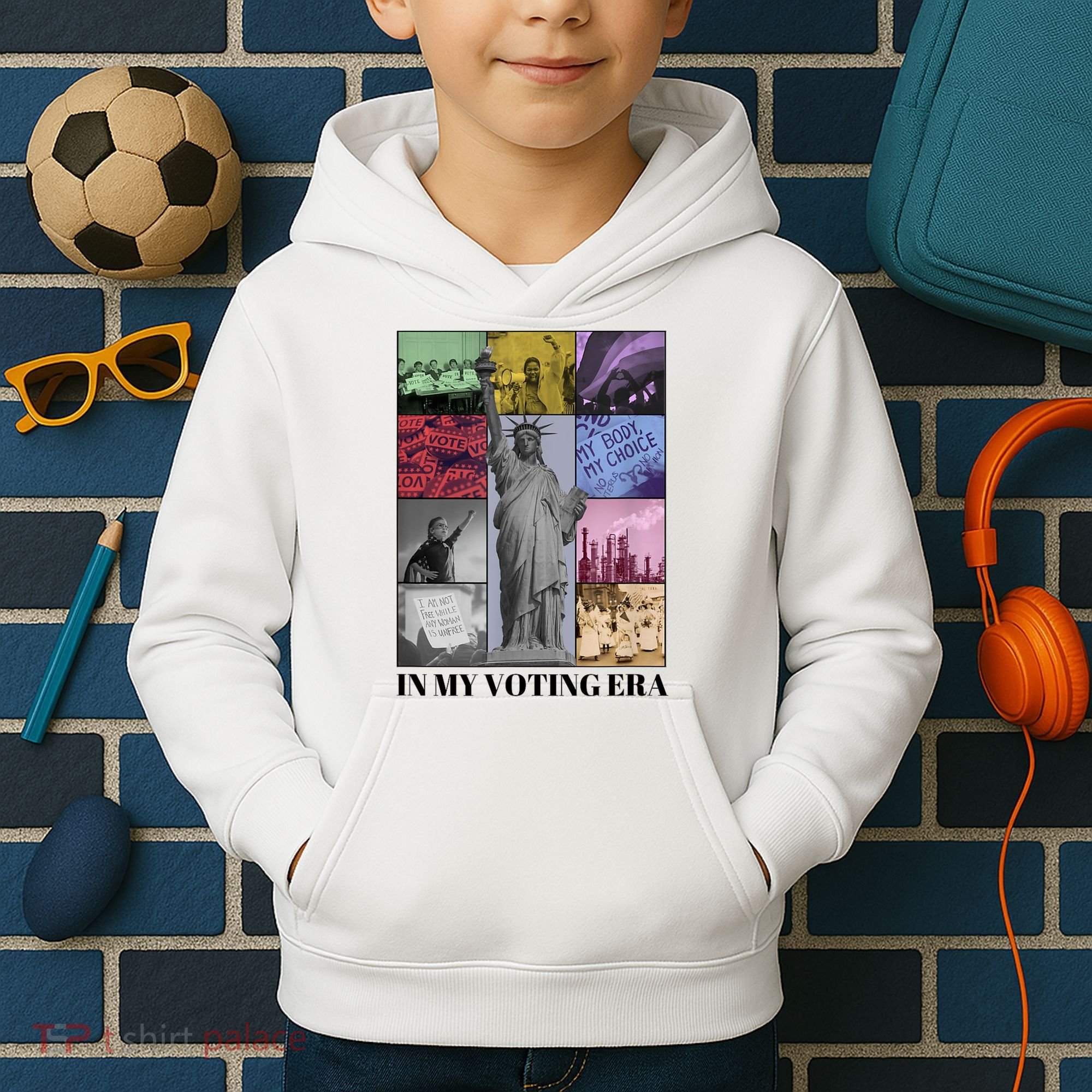 In My Voting Era Presidential Election 2024 Harris Walz Kids Hoodie