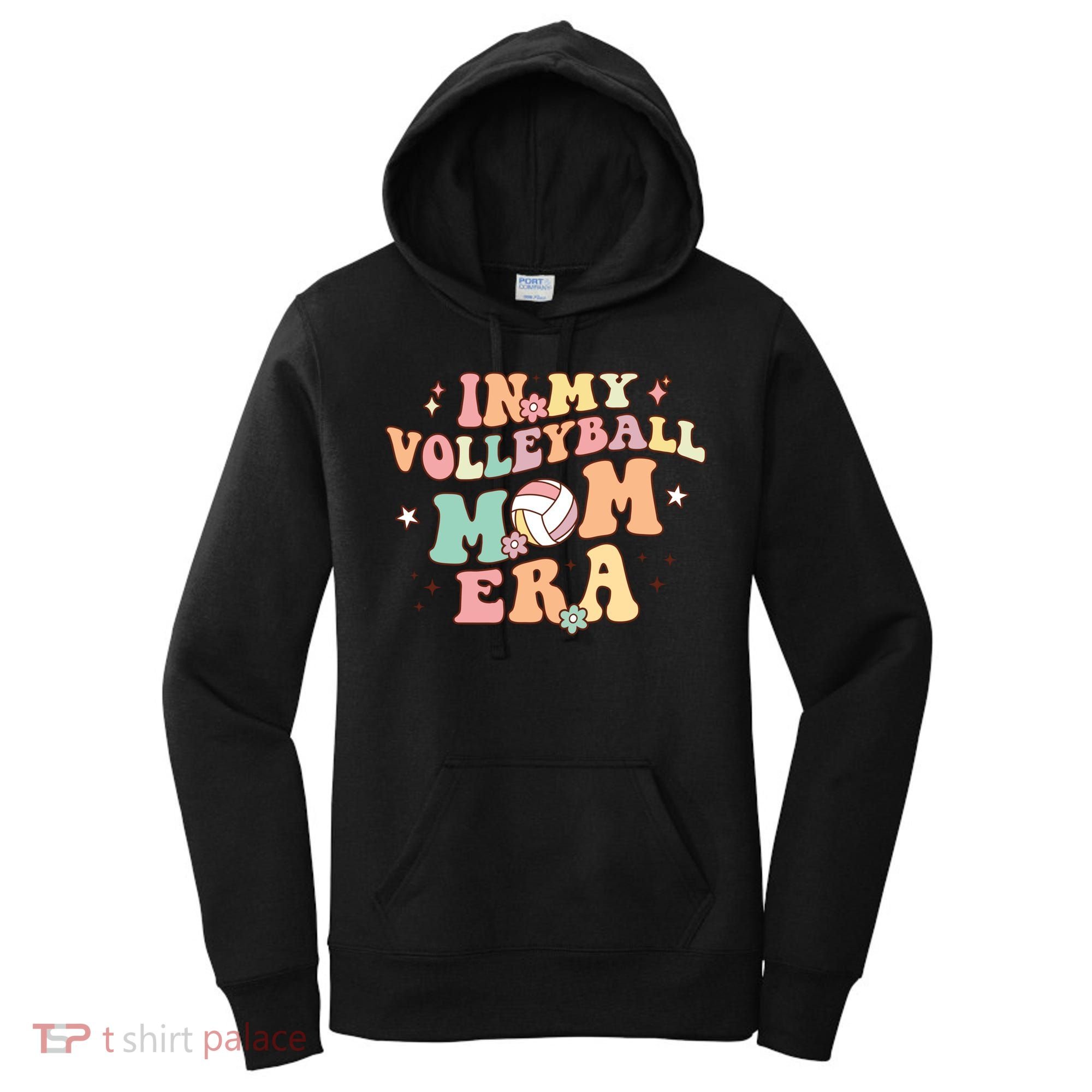 In My Volleyball Mom Era Game Day Cute Retro Volleyball Mama Gift Women's Hoodie