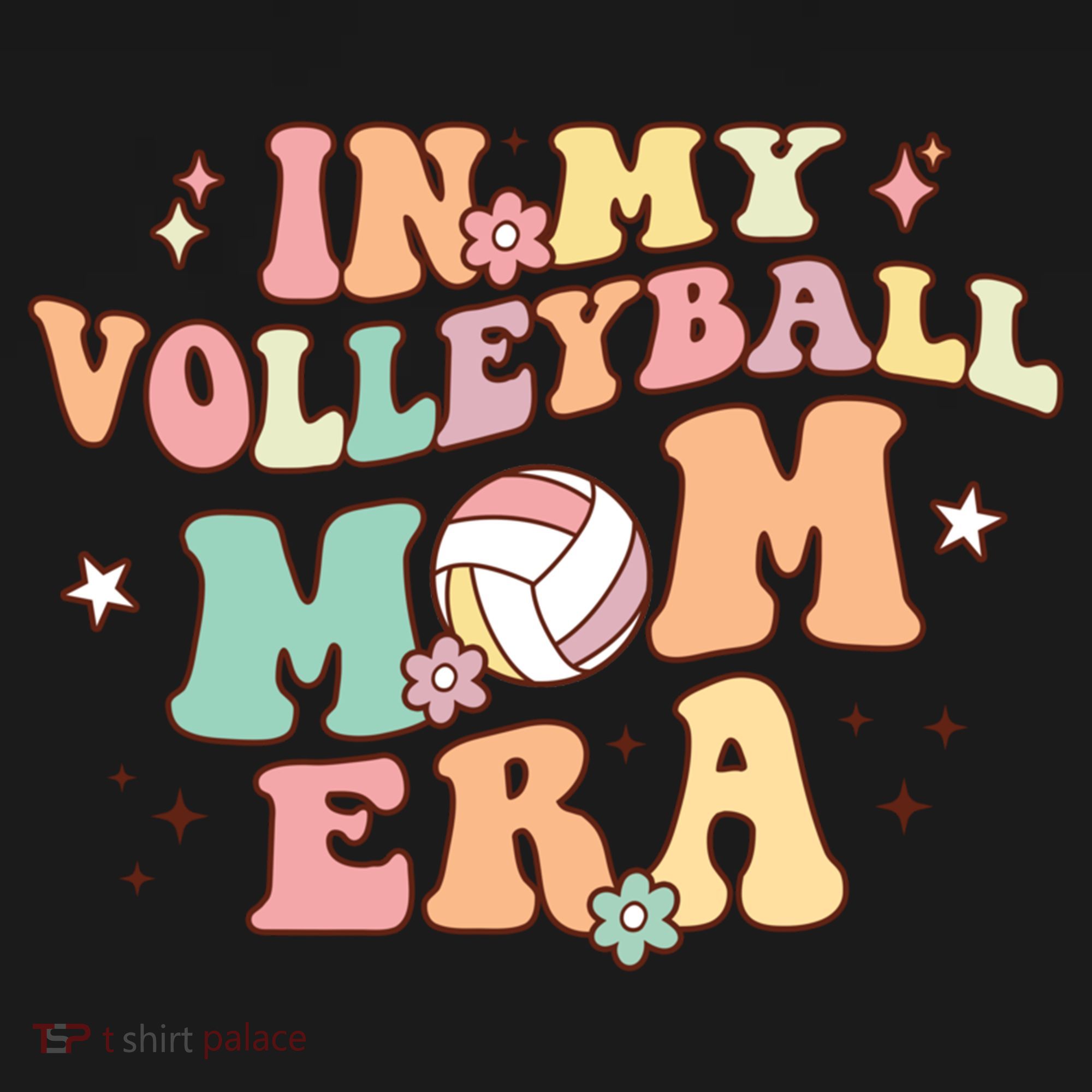 In My Volleyball Mom Era Game Day Cute Retro Volleyball Mama Gift Women's Hoodie