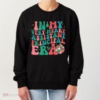 In My Very Merry Assistant Principal Era Groovy Christmas Women's Sweatshirt thumb 0