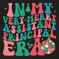In My Very Merry Assistant Principal Era Groovy Christmas Women's Sweatshirt thumb 2