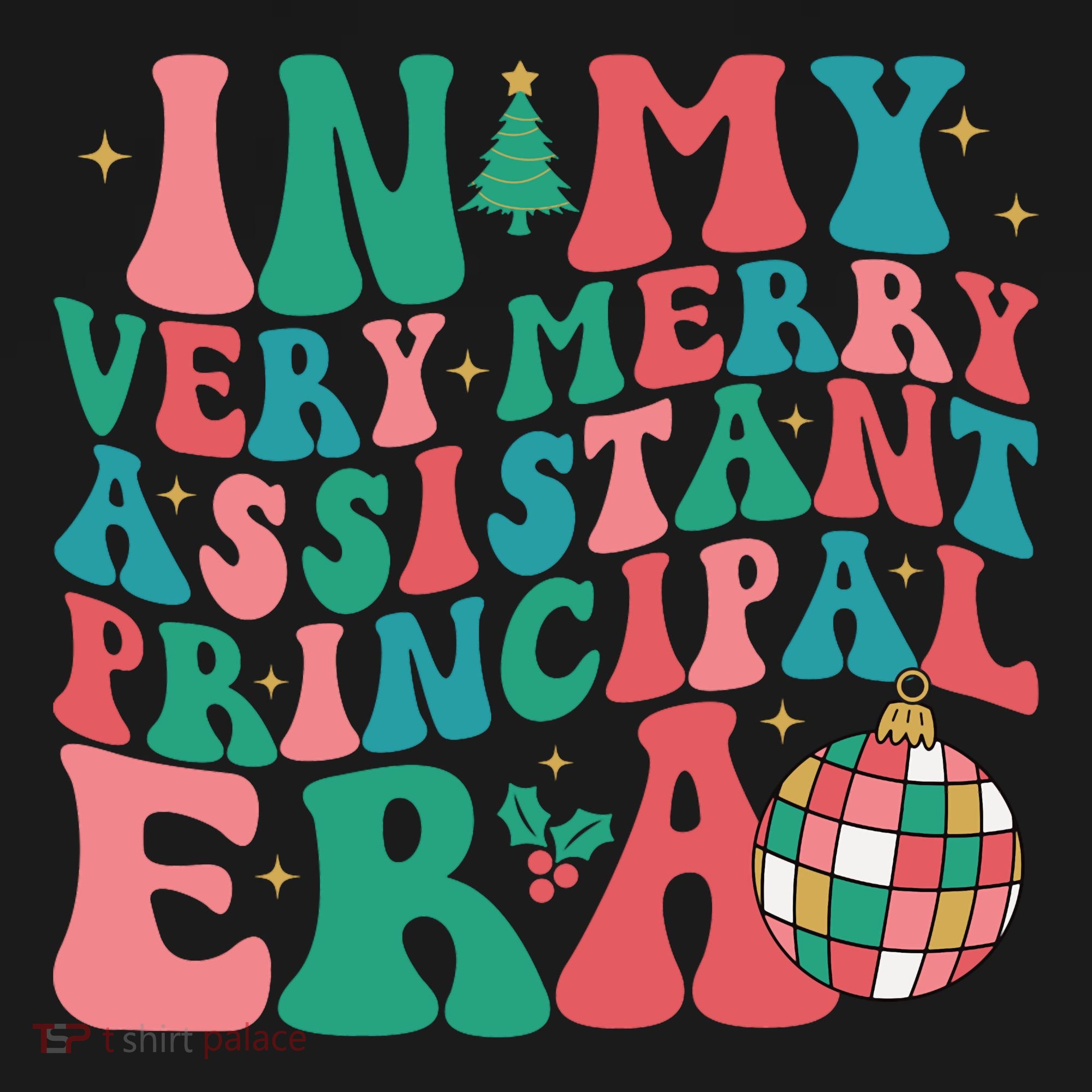 In My Very Merry Assistant Principal Era Groovy Christmas Women's Hoodie