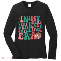 In My Very Merry Assistant Principal Era Groovy Christmas Women's Long Sleeve Shirt thumb 0