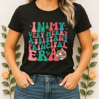 In My Very Merry Assistant Principal Era Groovy Christmas Women's T-Shirt thumb 2