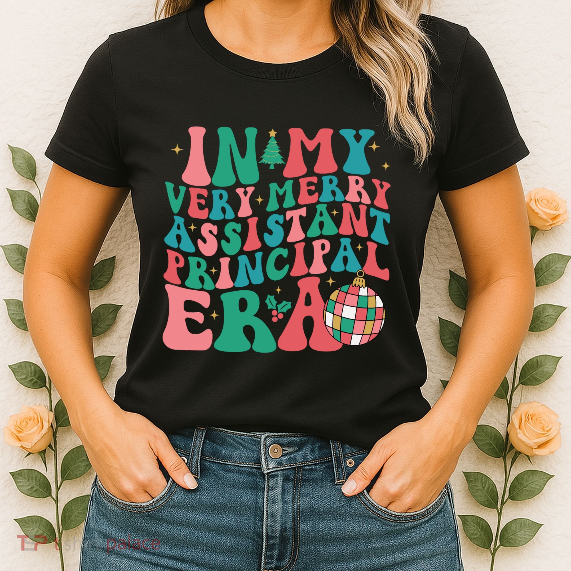 In My Very Merry Assistant Principal Era Groovy Christmas Women's T-Shirt