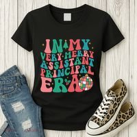 In My Very Merry Assistant Principal Era Groovy Christmas Women's T-Shirt thumb 3