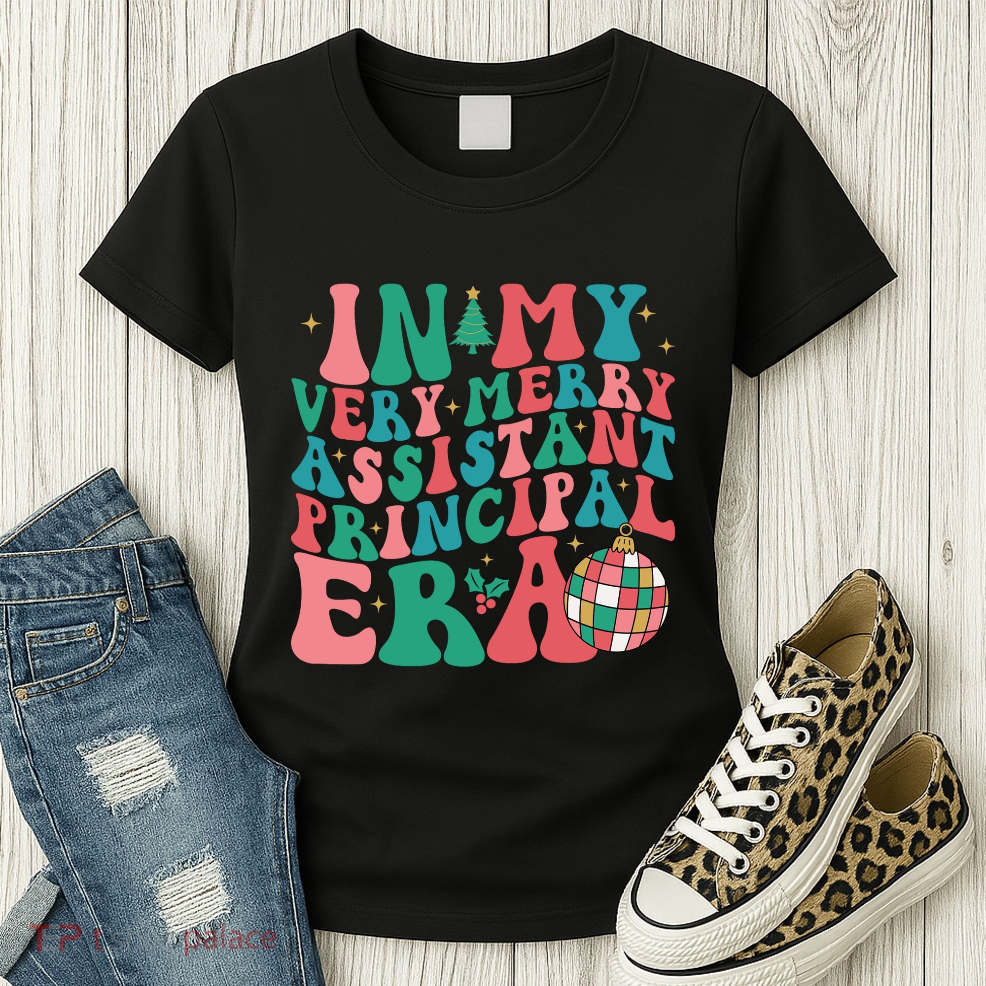 In My Very Merry Assistant Principal Era Groovy Christmas Women's T-Shirt