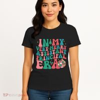 In My Very Merry Assistant Principal Era Groovy Christmas Women's T-Shirt thumb 4
