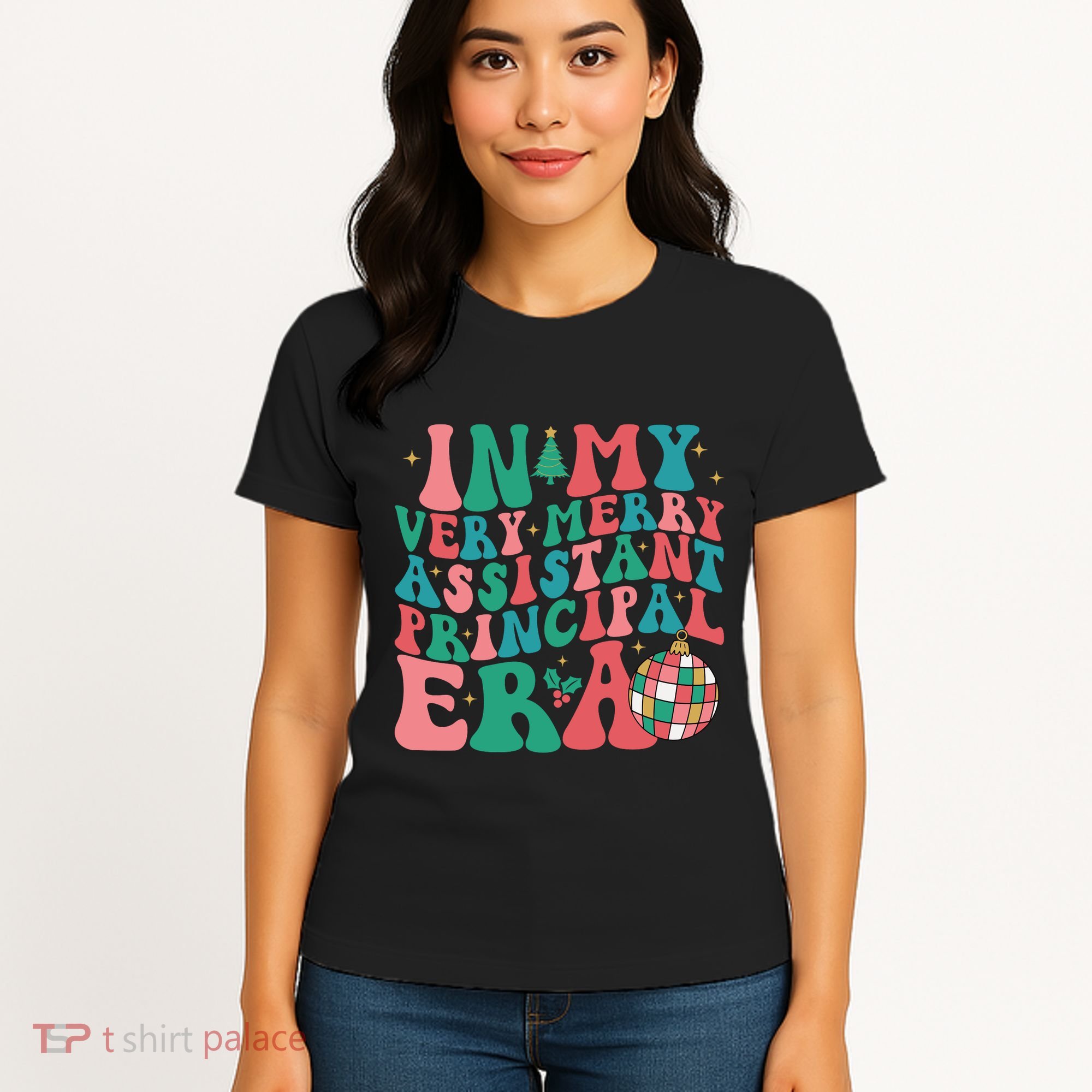 In My Very Merry Assistant Principal Era Groovy Christmas Women's T-Shirt