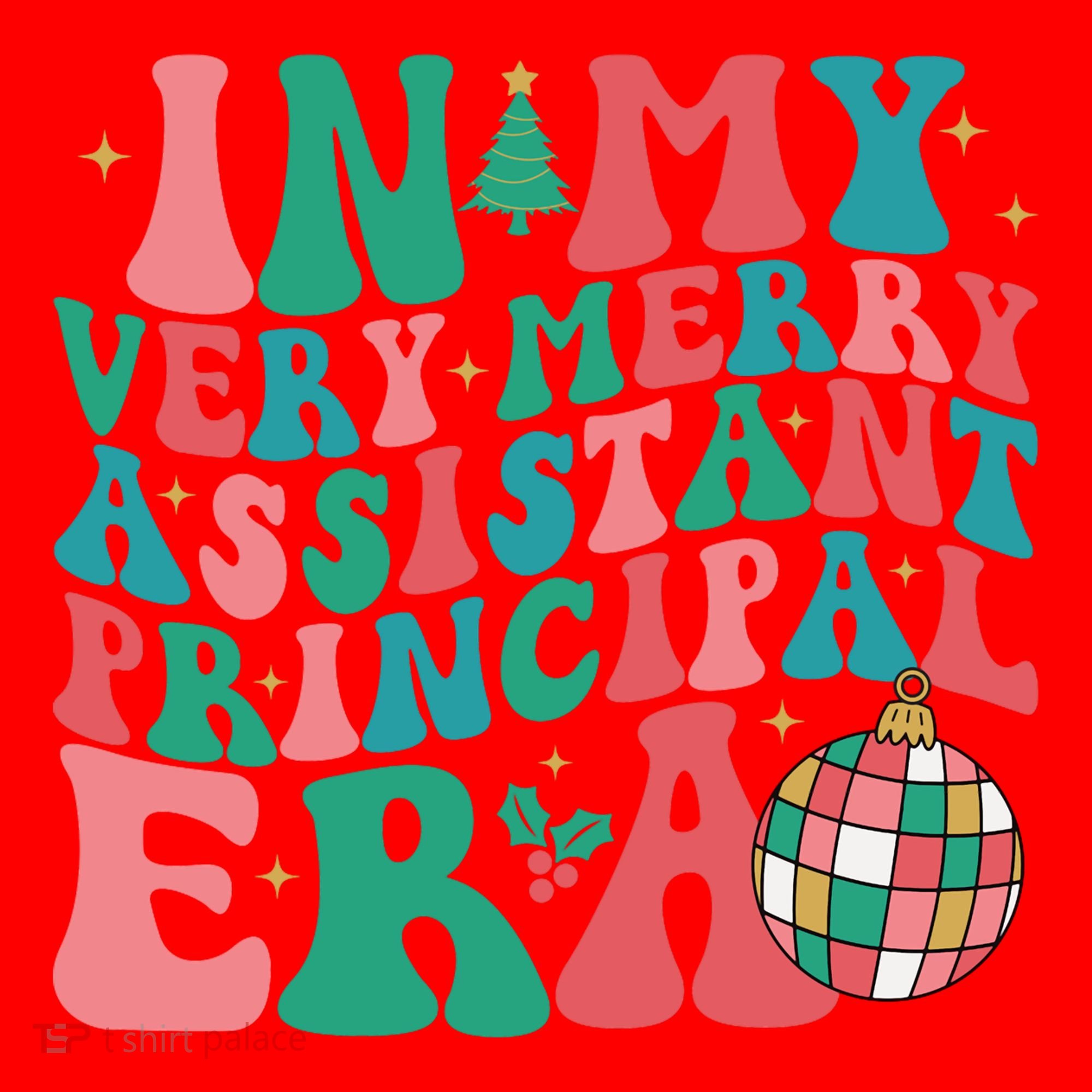 In My Very Merry Assistant Principal Era Groovy Christmas Santa Hat