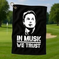 In Musk We Trust Elon Musk Golf Towel thumb 1