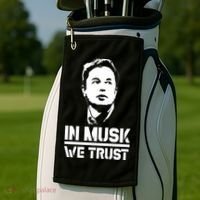In Musk We Trust Elon Musk Golf Towel thumb 2