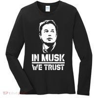 In Musk We Trust Elon Musk Women's Long Sleeve Shirt thumb 0