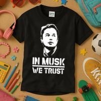 In Musk We Trust Elon Musk Kids T-Shirt thumb 3