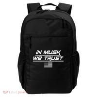 In Musk We Trust USA Flag Elon Funny Backpack thumb 0