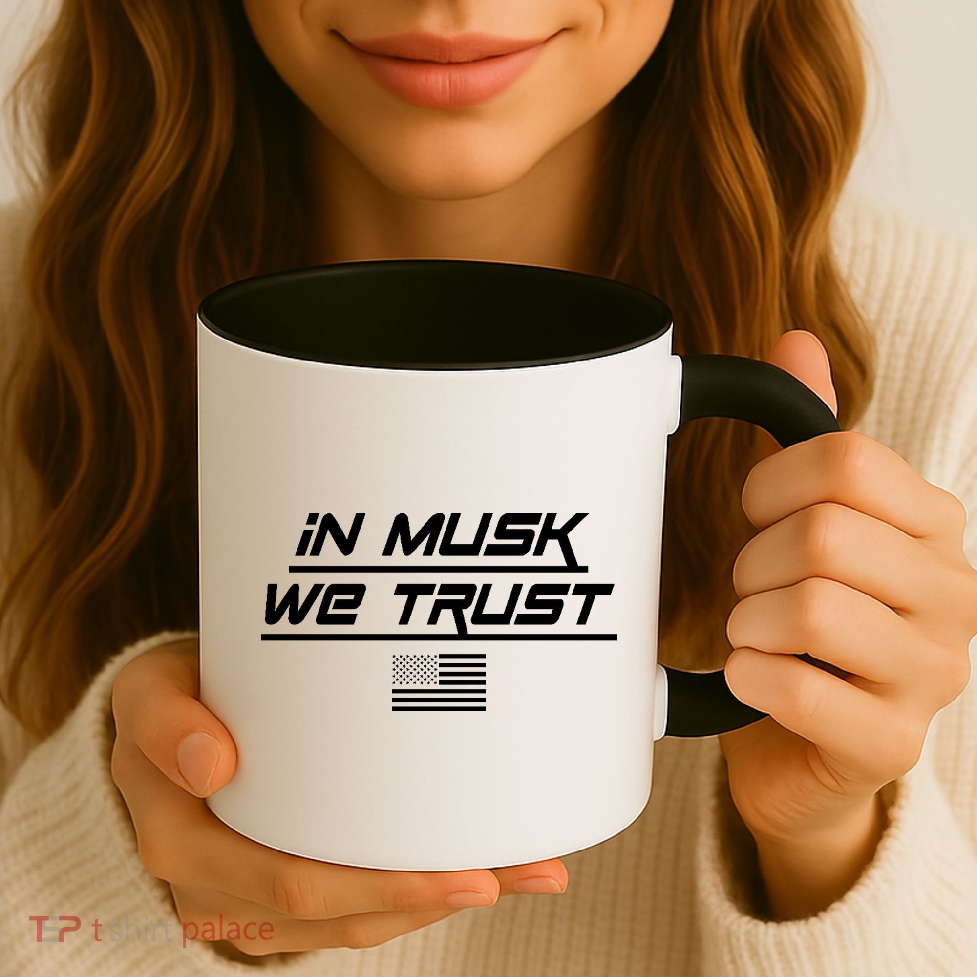 In Musk We Trust USA Flag Elon Funny Coffee Mug