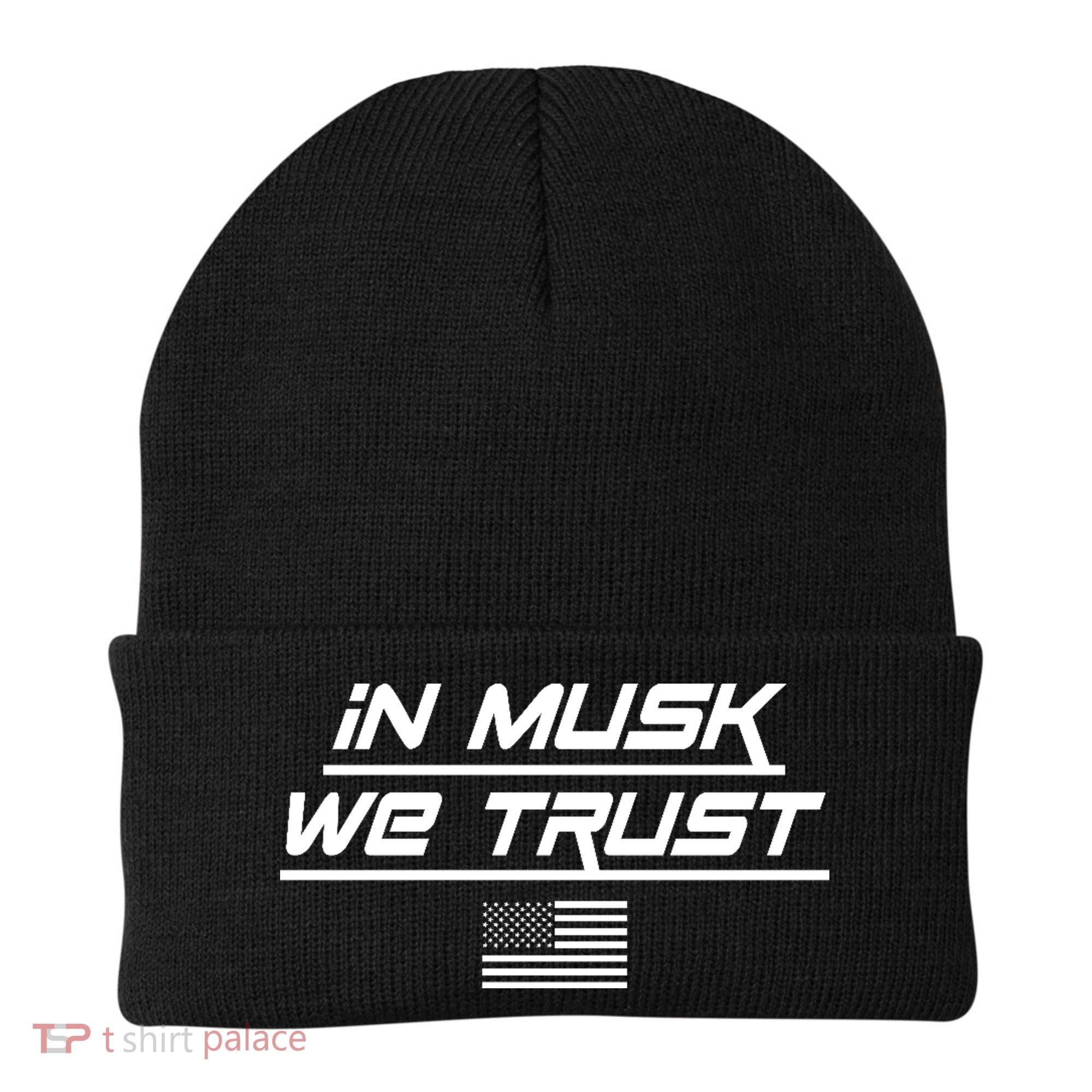 In Musk We Trust USA Flag Elon Funny Beanie