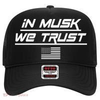 In Musk We Trust USA Flag Elon Funny Hat thumb 0