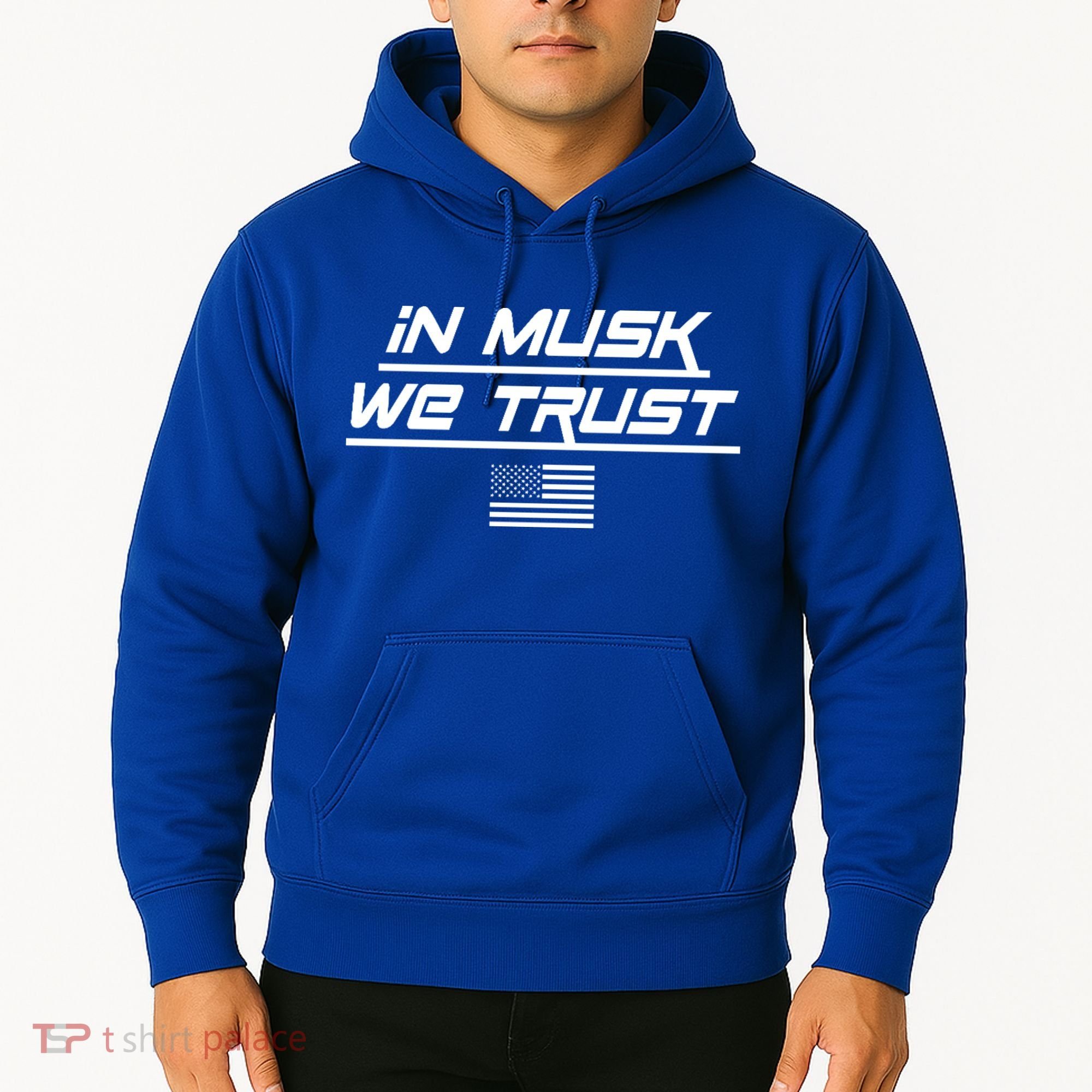 In Musk We Trust USA Flag Elon Funny Hoodie