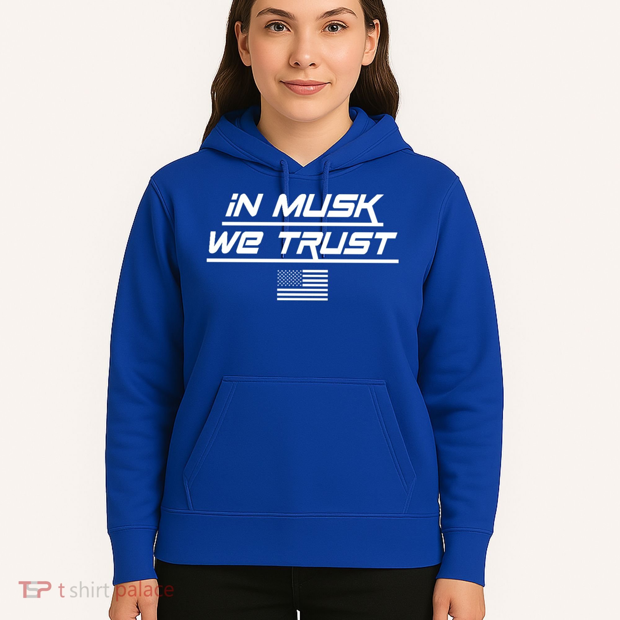 In Musk We Trust USA Flag Elon Funny Hoodie